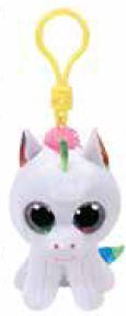 Peluche Pixy la licorne blanche avec anneau