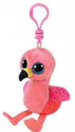 Peluche Gilda le flamant rose avec anneau