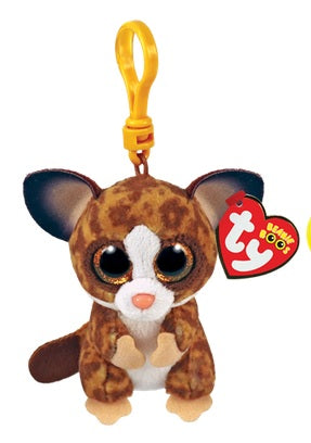 Binky le galago brun avec anneau
