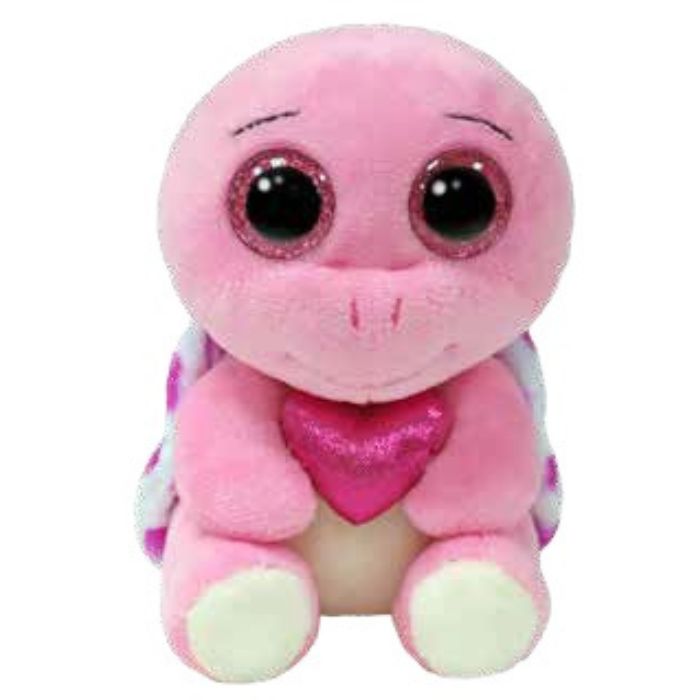 Peluche Torte la tortue rose avec coeur régulier
