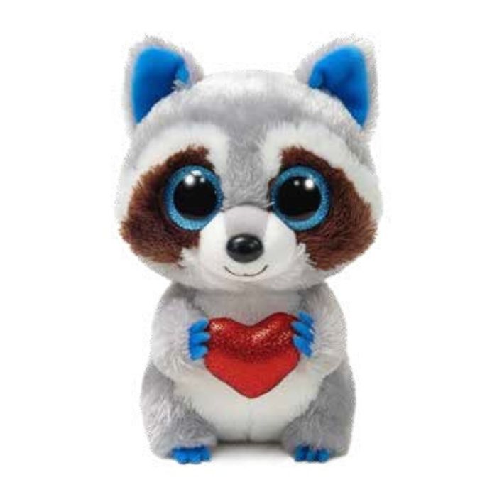 Peluche Thief le raton laveur avec coeur régulier