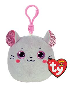 Peluche Catnip la souris grise avec anneau