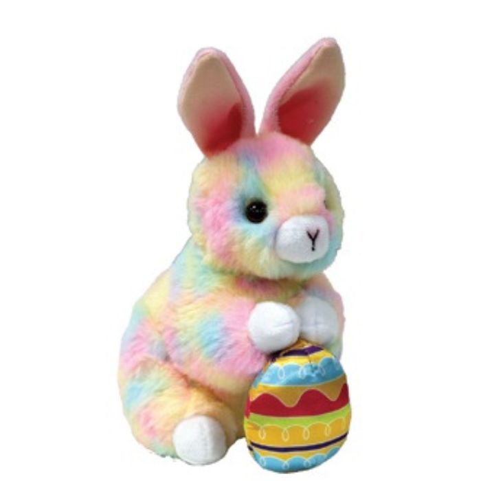 Peluche Sprout le lapin multicolore avec oeuf régulier