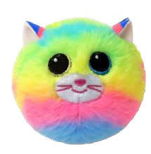 Peluche Gemma le chat multicolore (balle rebondissante)