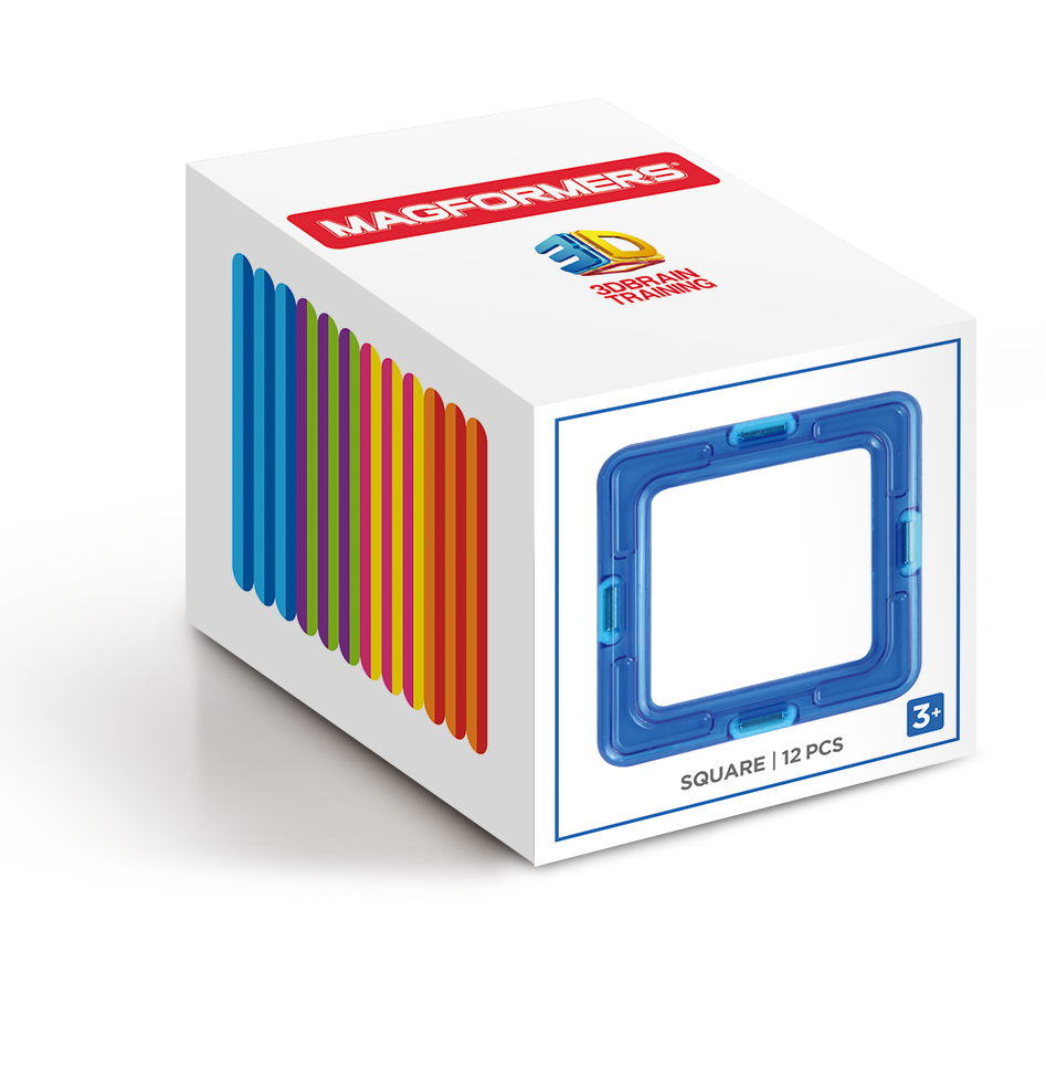 Plaque carrée magnétique de rechange Magformers 12 morceaux (3 ans et plus)