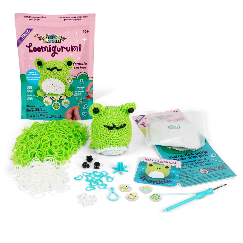 Ensemble de tricot Loomigurumi Frankie la grenouille (8 ans et plus)