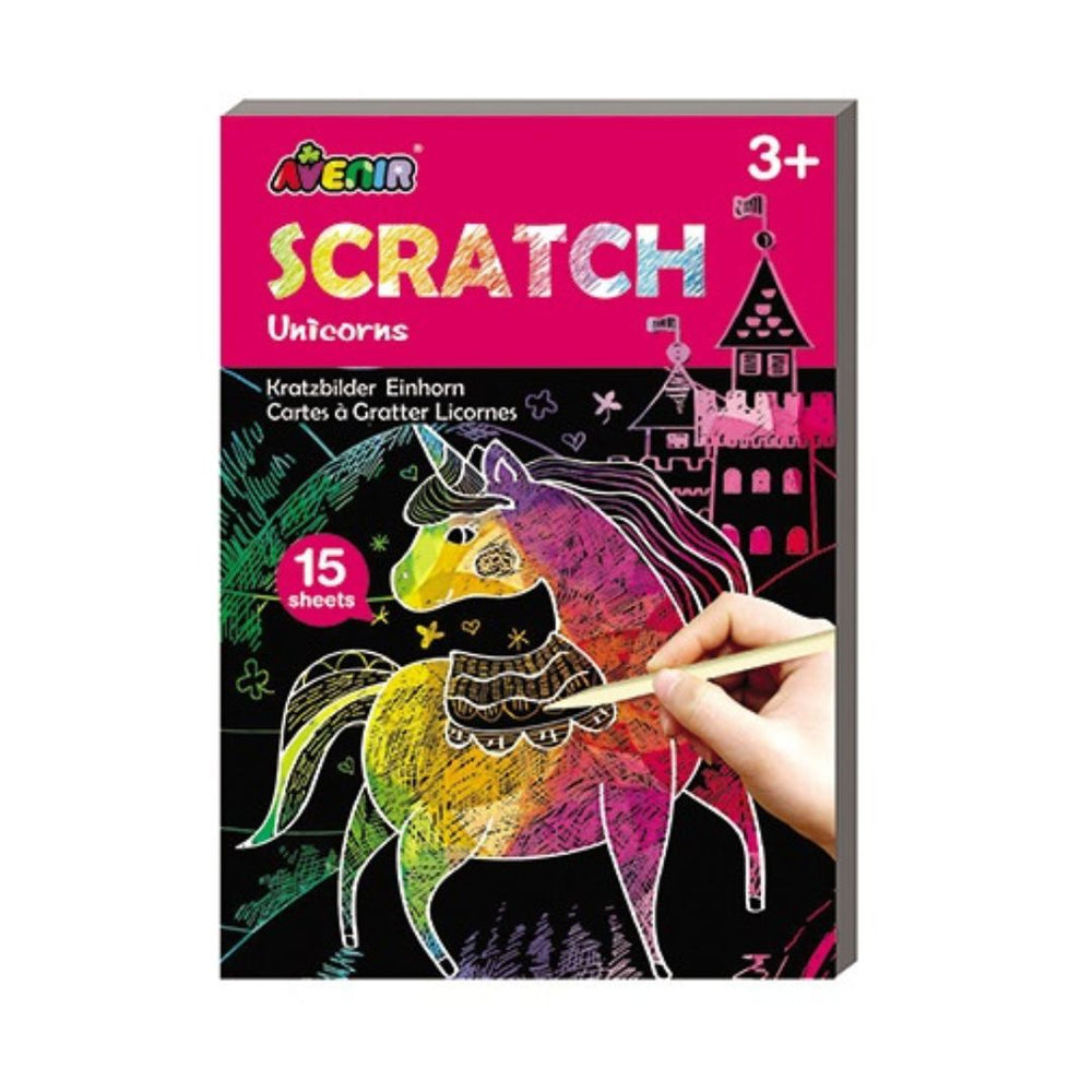 Scratch dessin à gratter 15 pages licornes (3 ans et +)