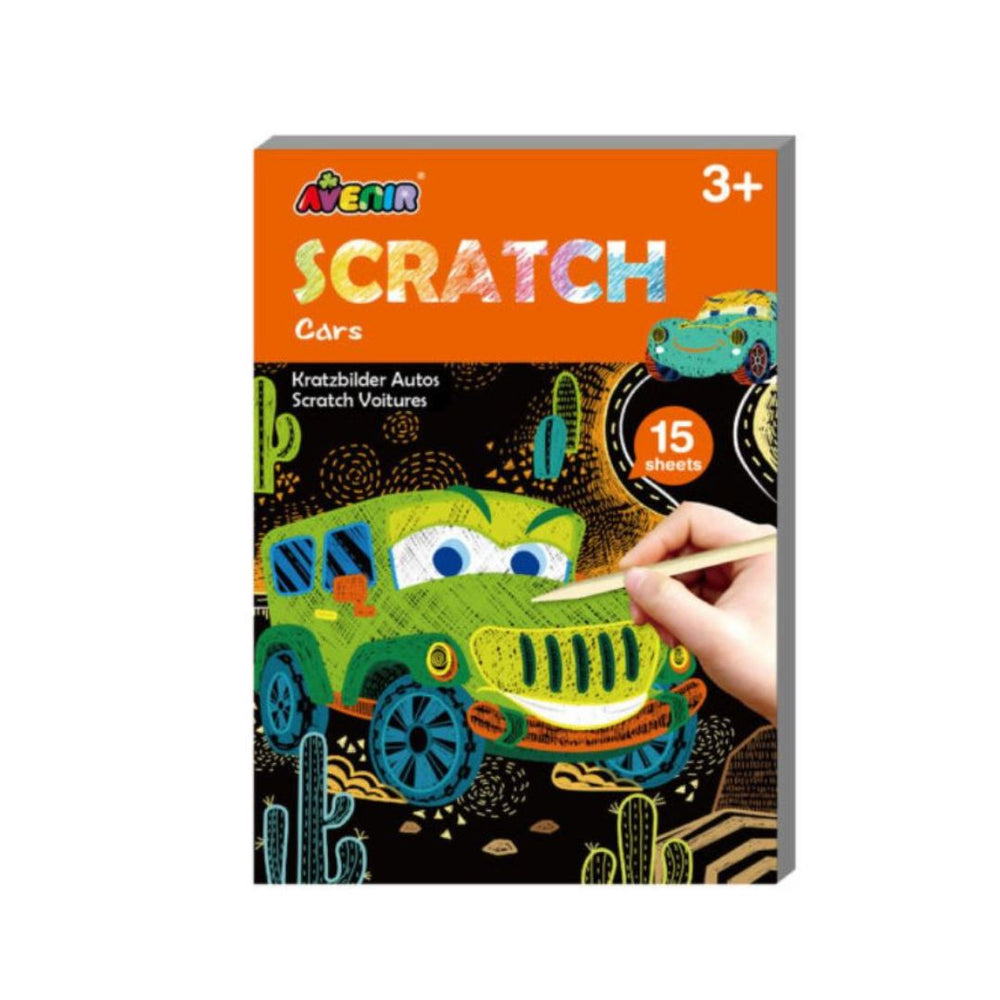 Scratch dessin à gratter 15 pages voitures (3 ans et +)