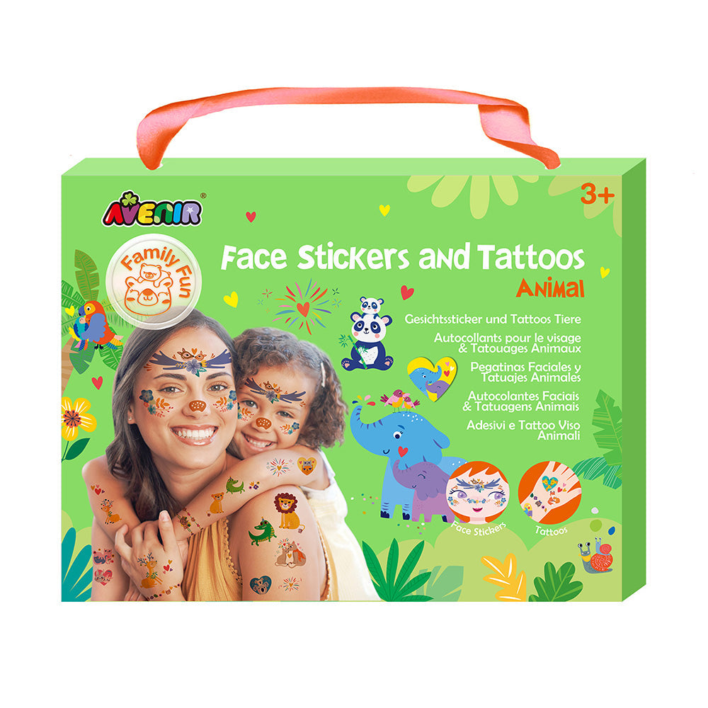 Ensemble de tatouages et autocollants pour le visage (3 ans et plus)