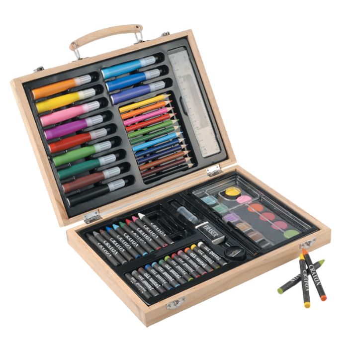 Valise d'artiste avec crayons de couleur 68 morceaux (5 ans et plus)