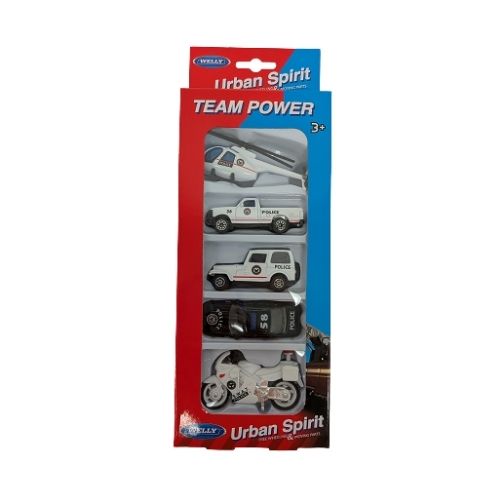 Camion de police blanc 3 po (3 ans et plus, 5 morceaux)