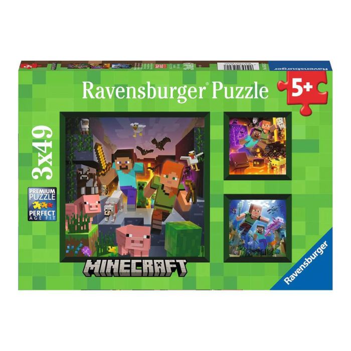 Casse-tête Ravensburger 49 morceaux Minecraft (boîte de 3)