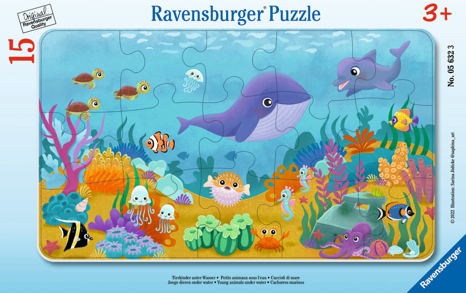 Casse-tête Ravensburger 15 morceaux petits animaux sous l'eau (3 ans et plus)
