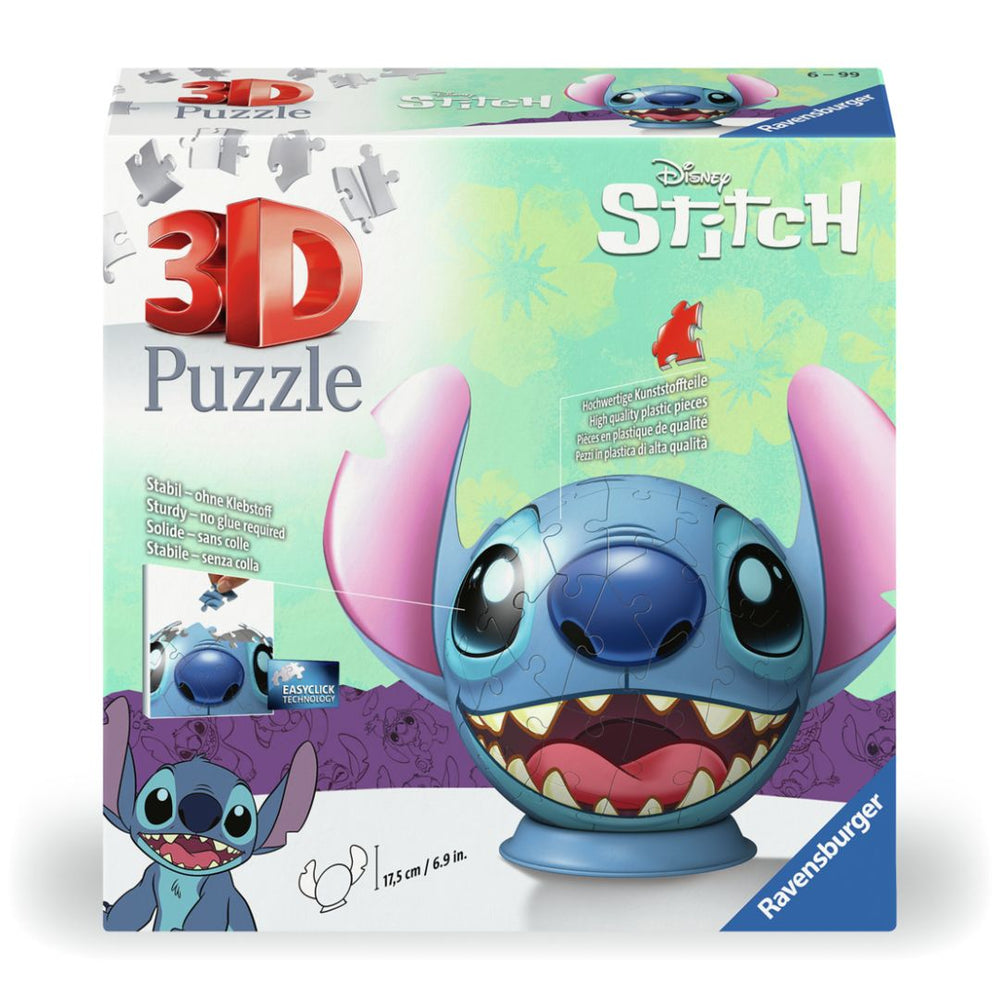 Casse tête Ravensburger 3D 72 morceaux tête de Stitch
