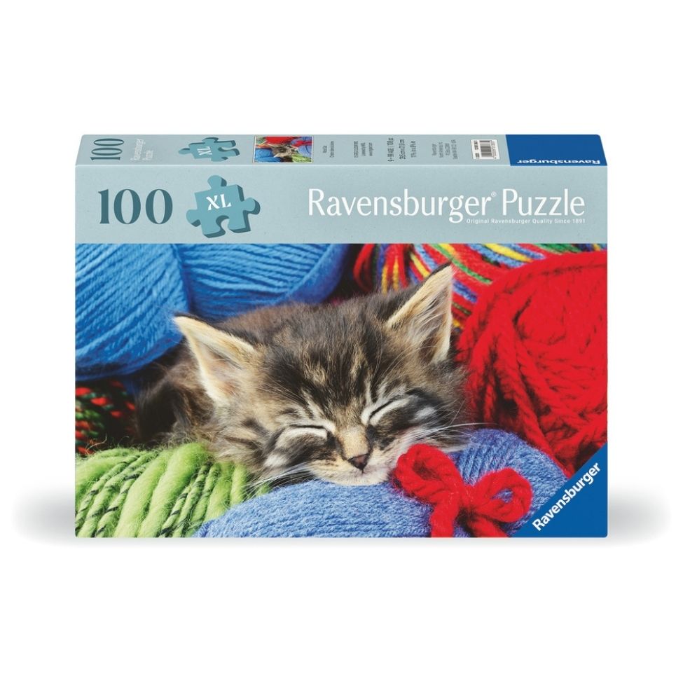 Casse-tête 100 morceaux XL chaton avec balles de laine