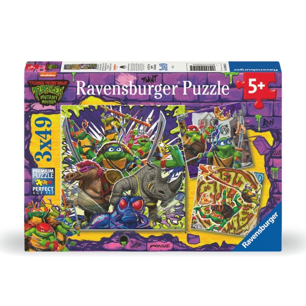 Casse-tête 49 morceaux Tortues Ninja (5 ans +, boîte de 3)