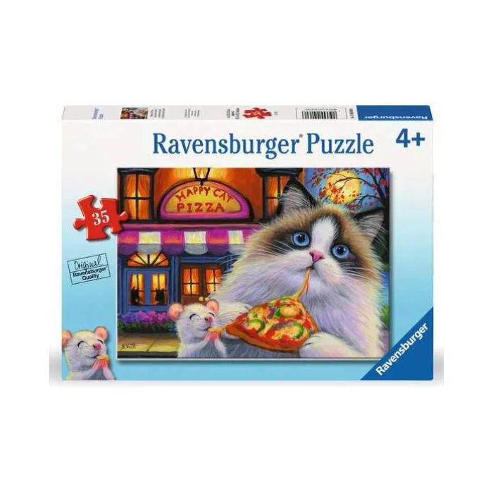 Casse-tête Ravensburger 35 morceaux pizzeria du chat heureux