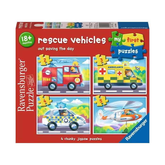 Casse-tête Ravensburger véhicule d'urgence (boîte de 4, 18 mois et +)