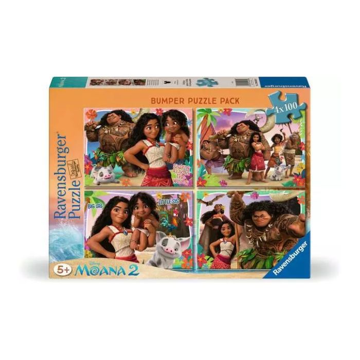 Casse-tête Ravensburger 100 morceaux Moana 2 Disney (boîte de 4)