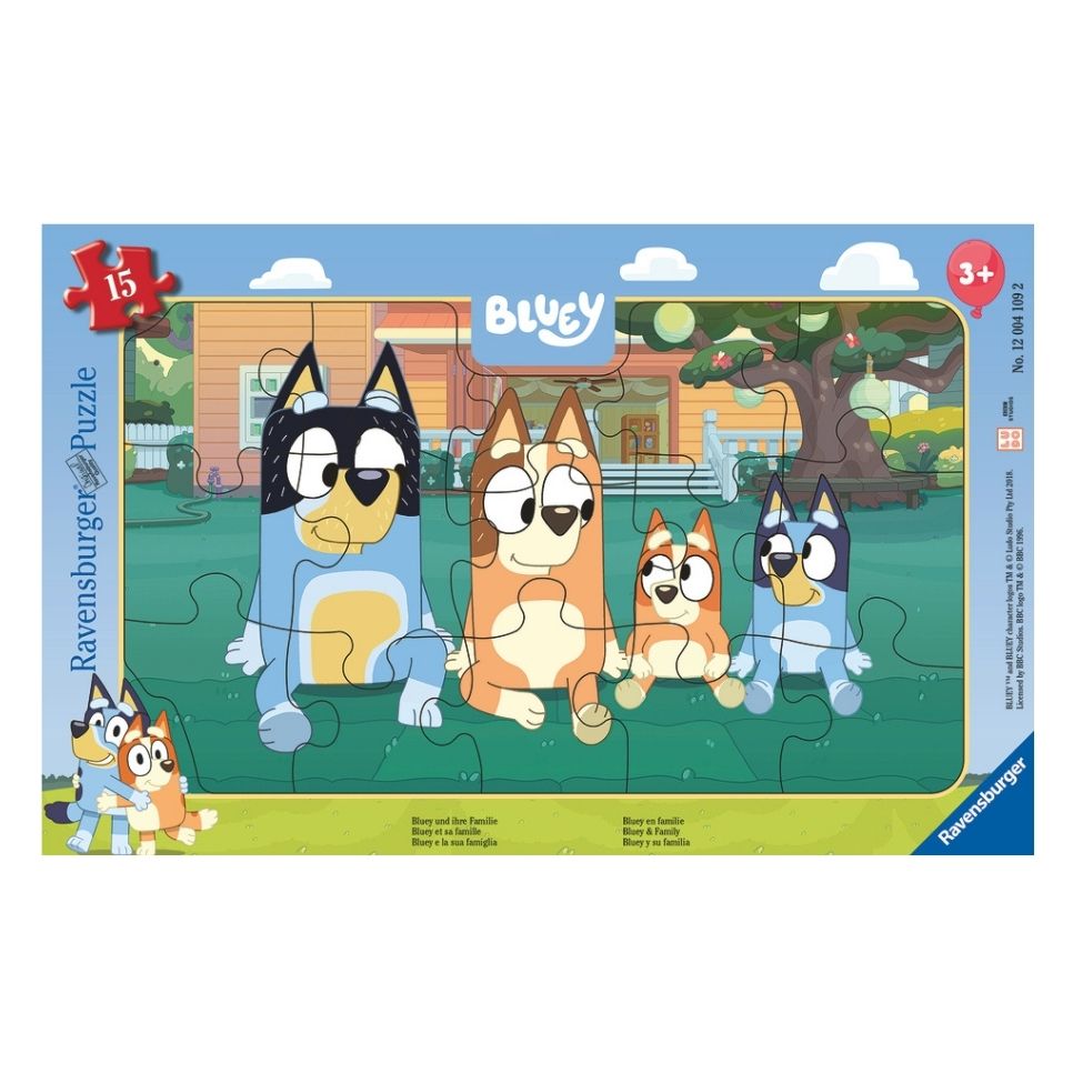 Casse-tête 15 morceaux Bluey et sa famille (3 ans +)