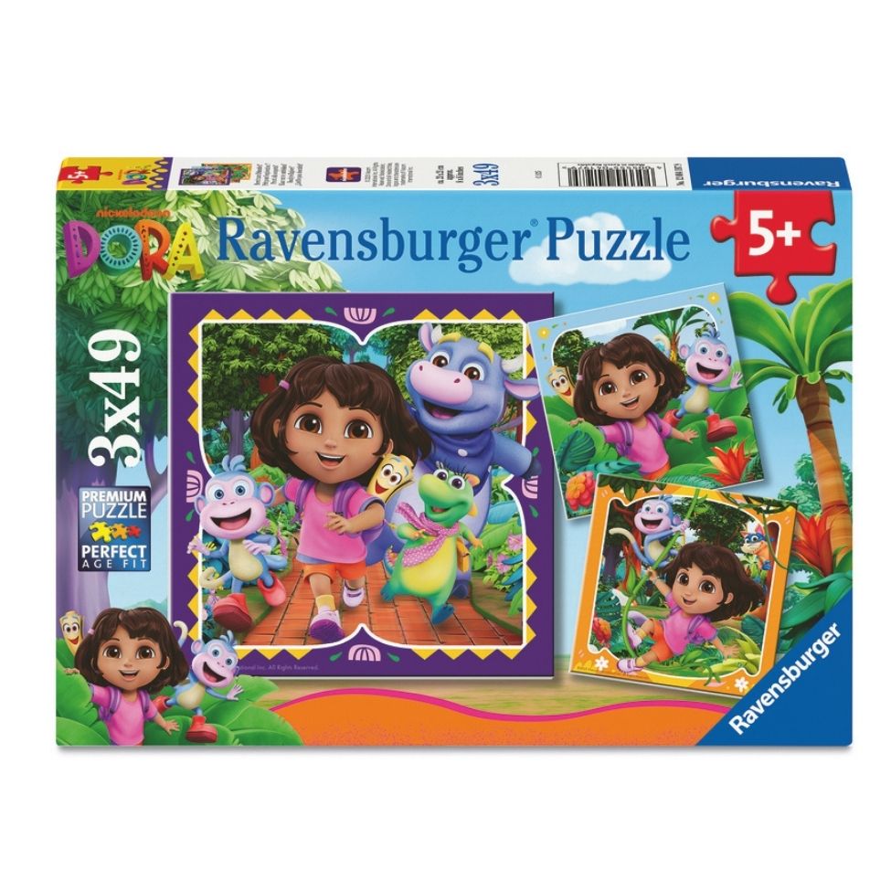Casse-tête 49 morceaux Dora l'exploratrice (5 ans +, boîte de 3)