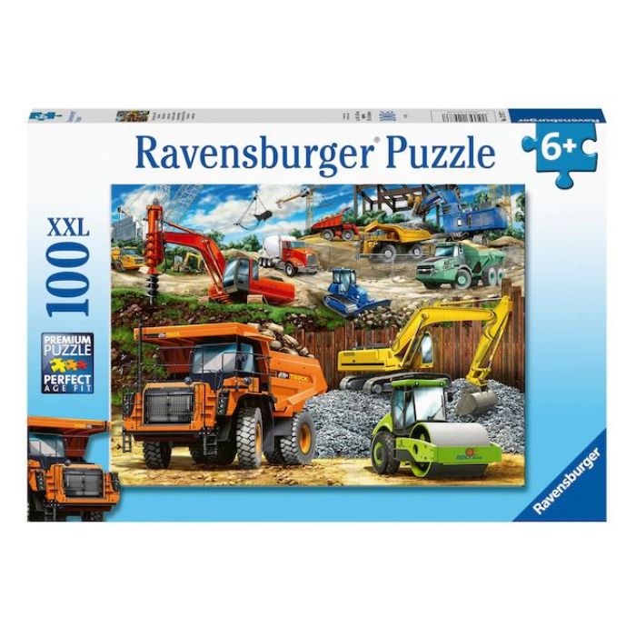 Casse-tête Ravensburger 100 morceaux camions de construction (6 ans et +)
