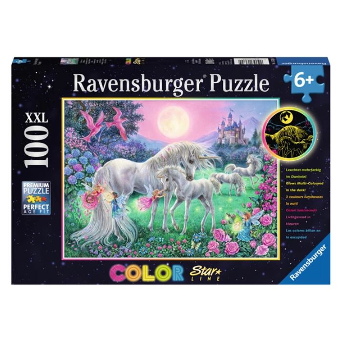 Casse-tête Ravensburger 100 morceaux licornes au clair de lune