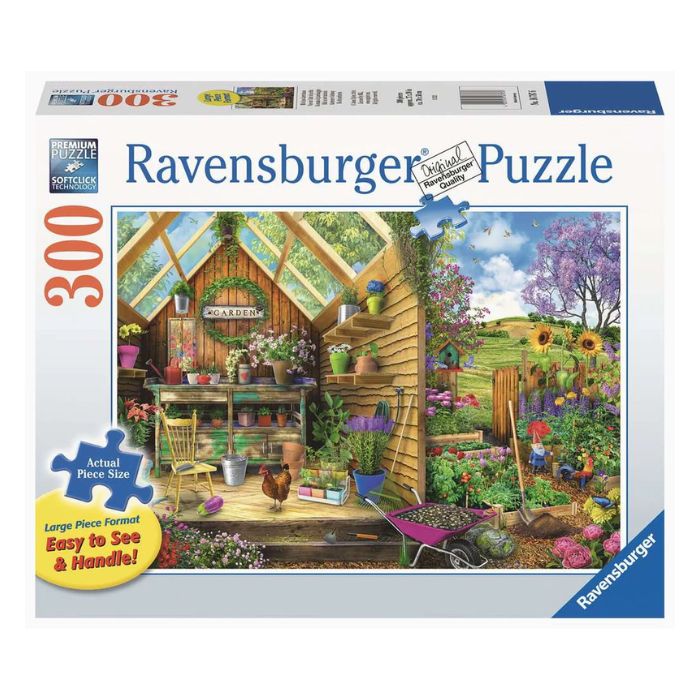 Casse-tête Ravensburger 300 morceaux vue sur l'abri de jardin