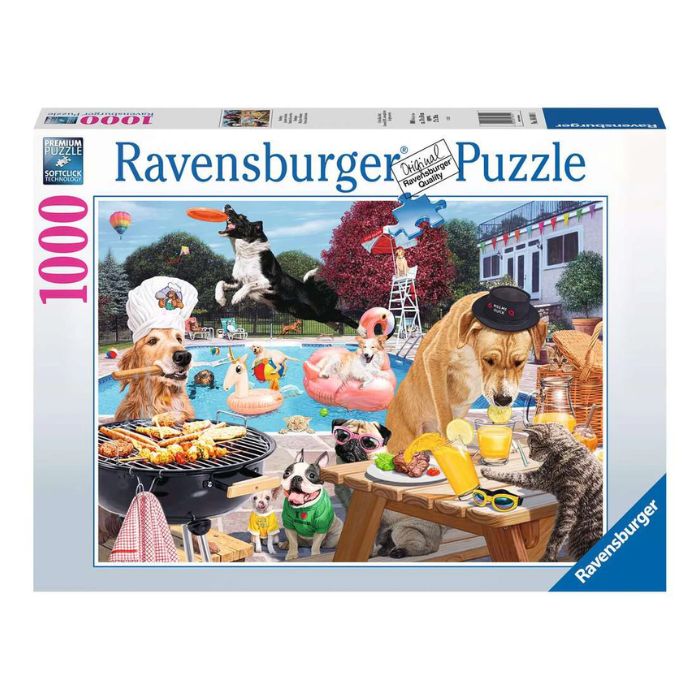 Casse-tête Ravensburger 1000 morceaux chien à la piscine