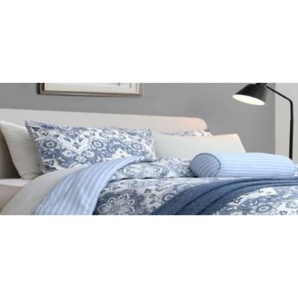 Ensemble de douillette 7 morceaux medaillon fleuri bleu