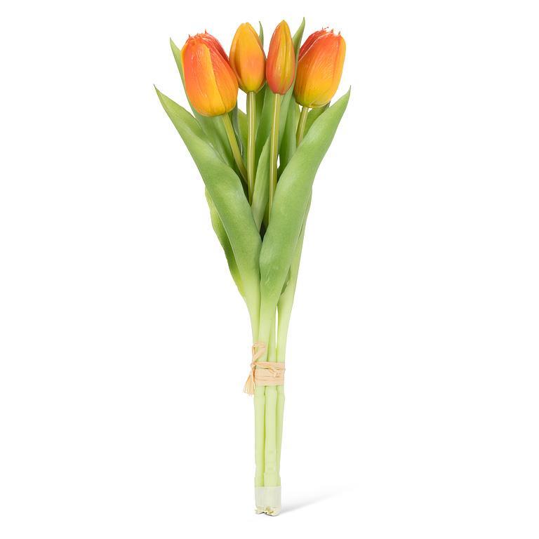 Bouquet de 5 tulipes artificielles 12 po orange
