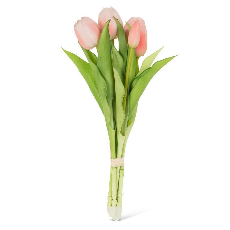 Bouquet de 5 tulipes artificielles 12 po rose