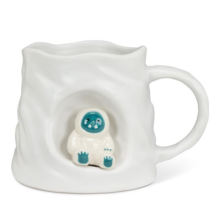 Tasse à café 12 oz blanche avec yéti encastré