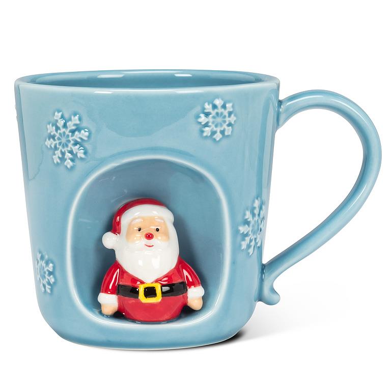 Tasse bleue 14 oz père Noël