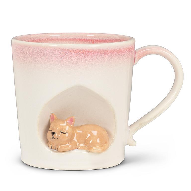 Tasse à café 14 oz rose ombré avec chat