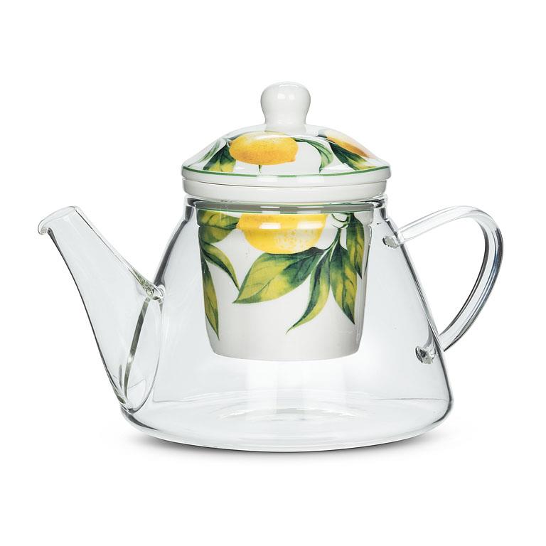 Théière 4 po en verre citron jaune