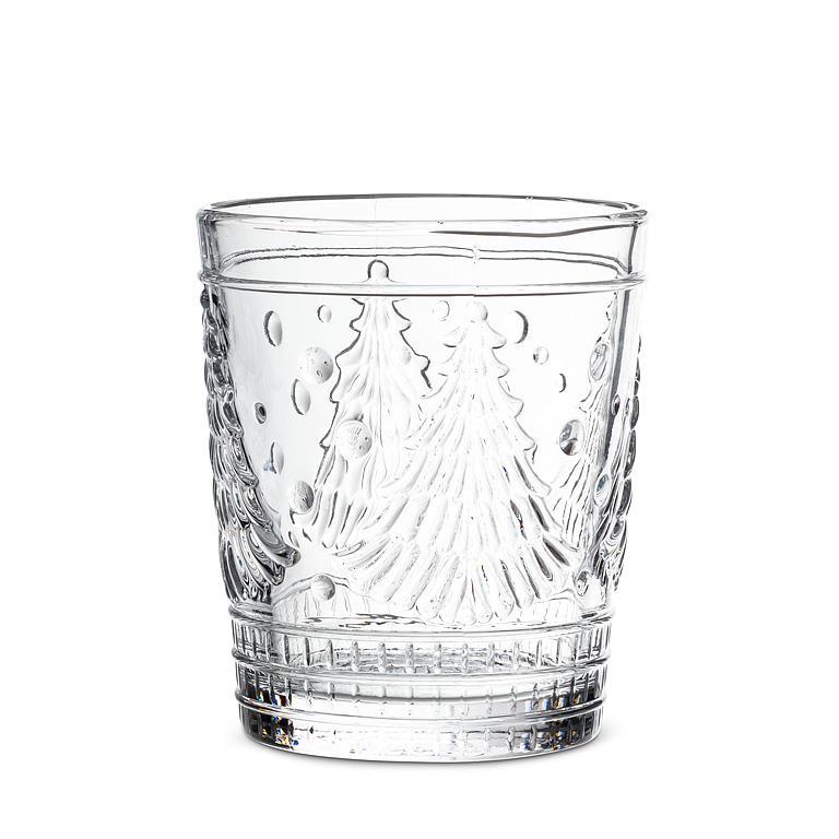Verre 4 po (10 oz) texturé avec sapin de Noël