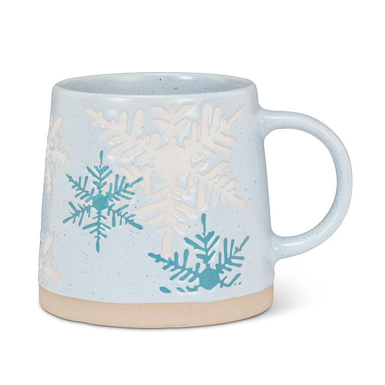 Tasse à café 14 oz flocons bleus et blancs