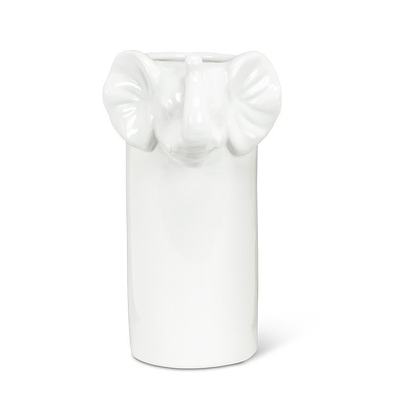 Vase en céramique 7,5 po éléphant blanc