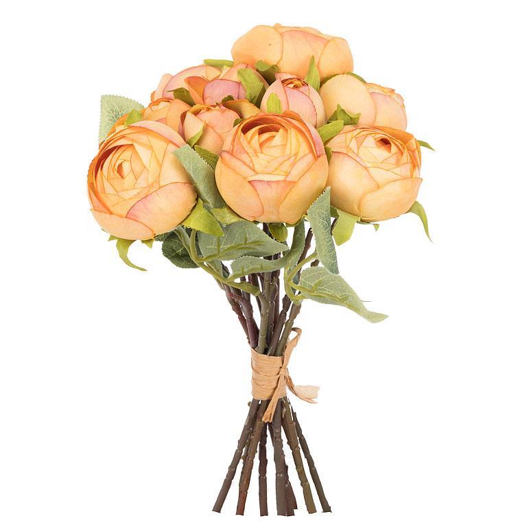 Bouquet de fleurs oranges artificielles 10 po