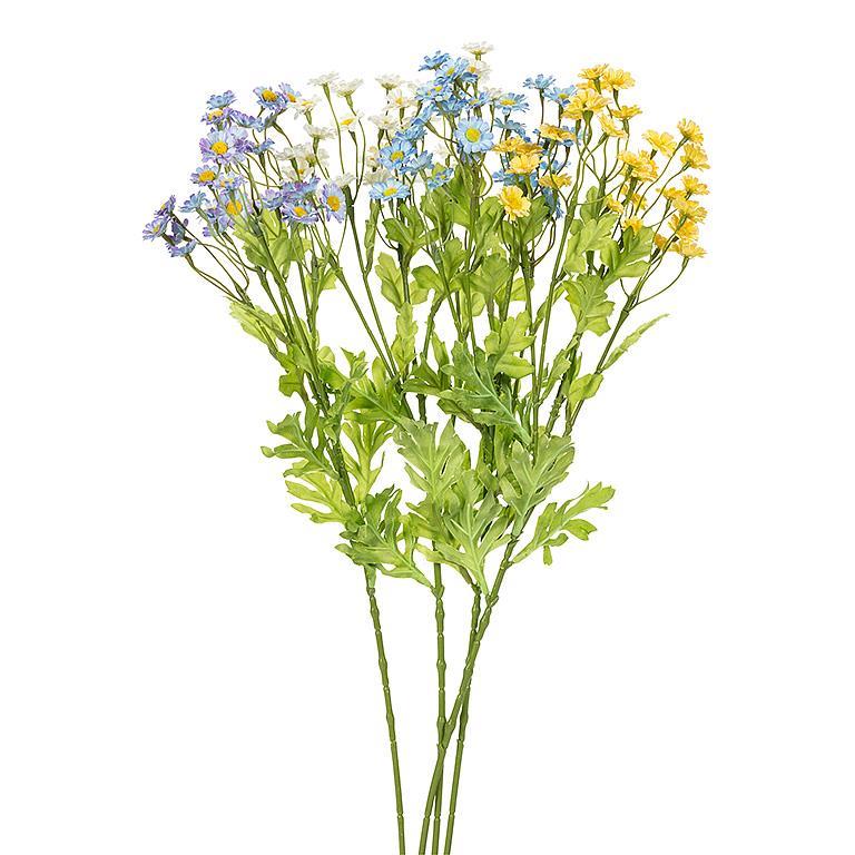 Bouquet de fleurs de camomille artificielles 21 po