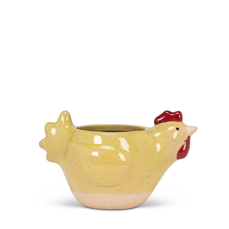 Cache-pot 5 po poule jaune