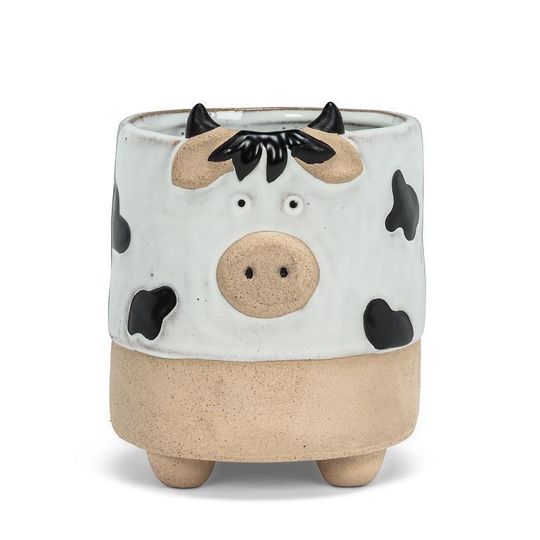 Pot à plante 5 po vache blanche et noire