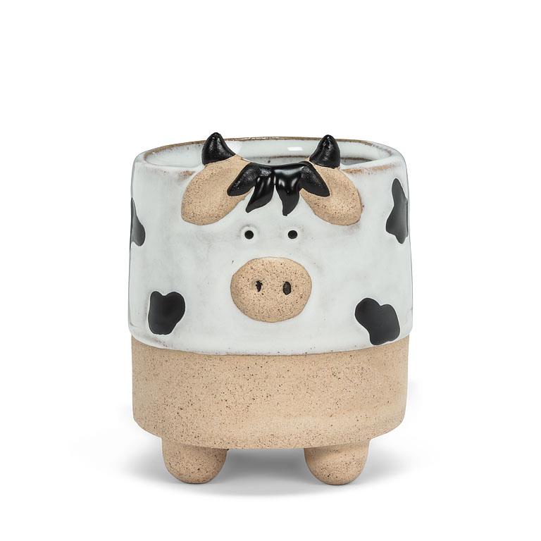 Pot à plante 3 po vache blanche et noire