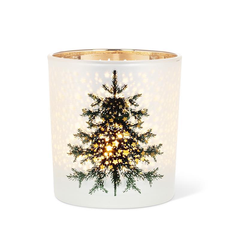 Bougeoir votive 3 po sapin et étoiles