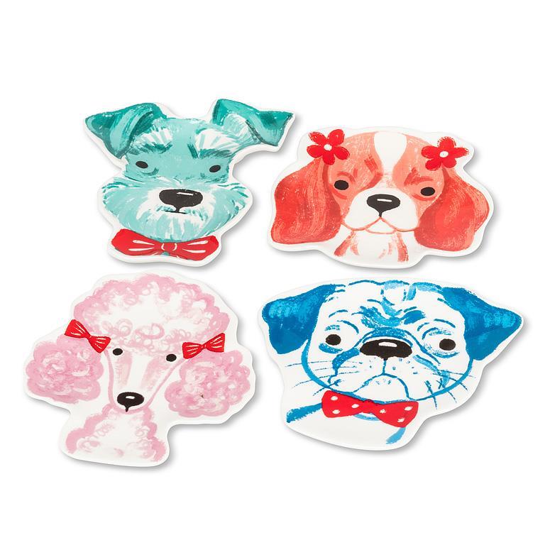 Assiette 5 po tête de chien amusant