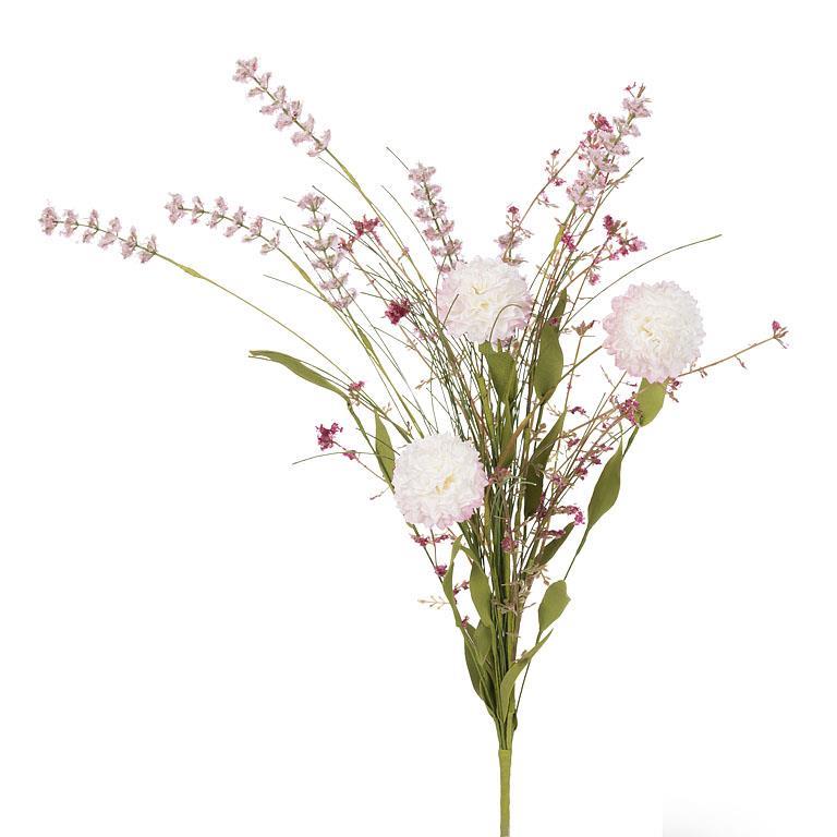 Bouquet de fleurs sauvages roses artificielles 21 po