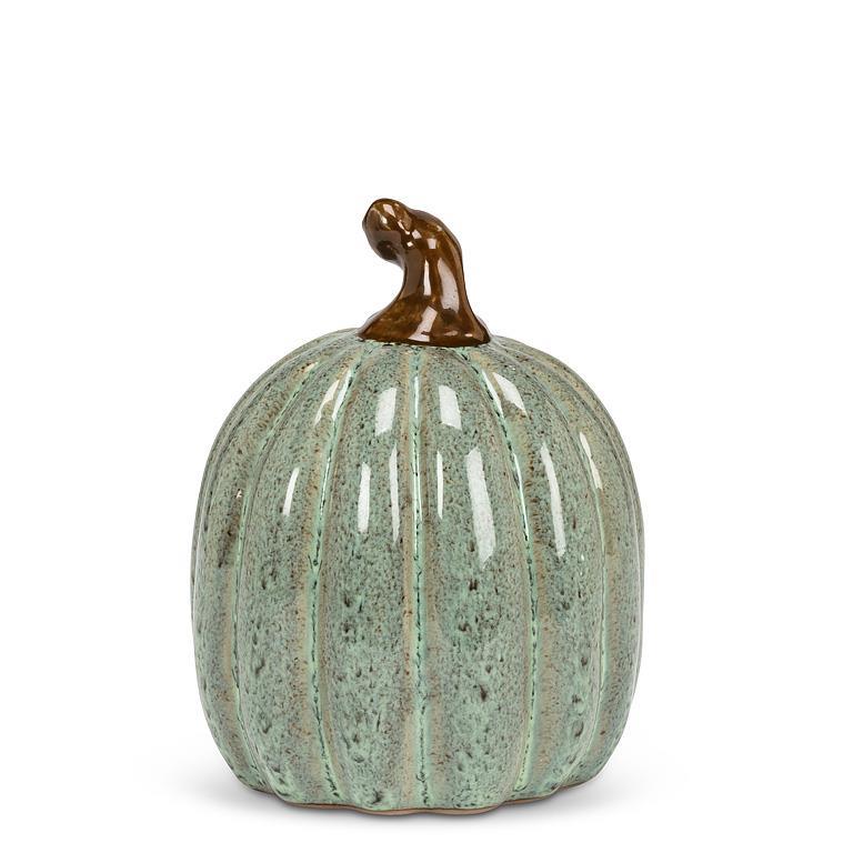 Citrouille en porcelaine 4 po verte