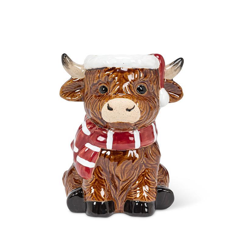 Vase 6 po vache highland avec foulard