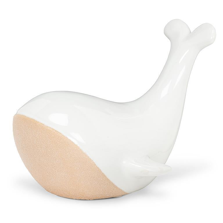 Baleine 6,5 po en porcelaine blanche et beige